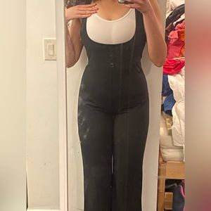 Black jumpsuit with wide neck